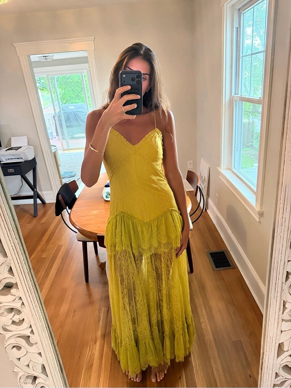 De La Vali Kali lace maxi dress Lace Maxi Dress in Yellow